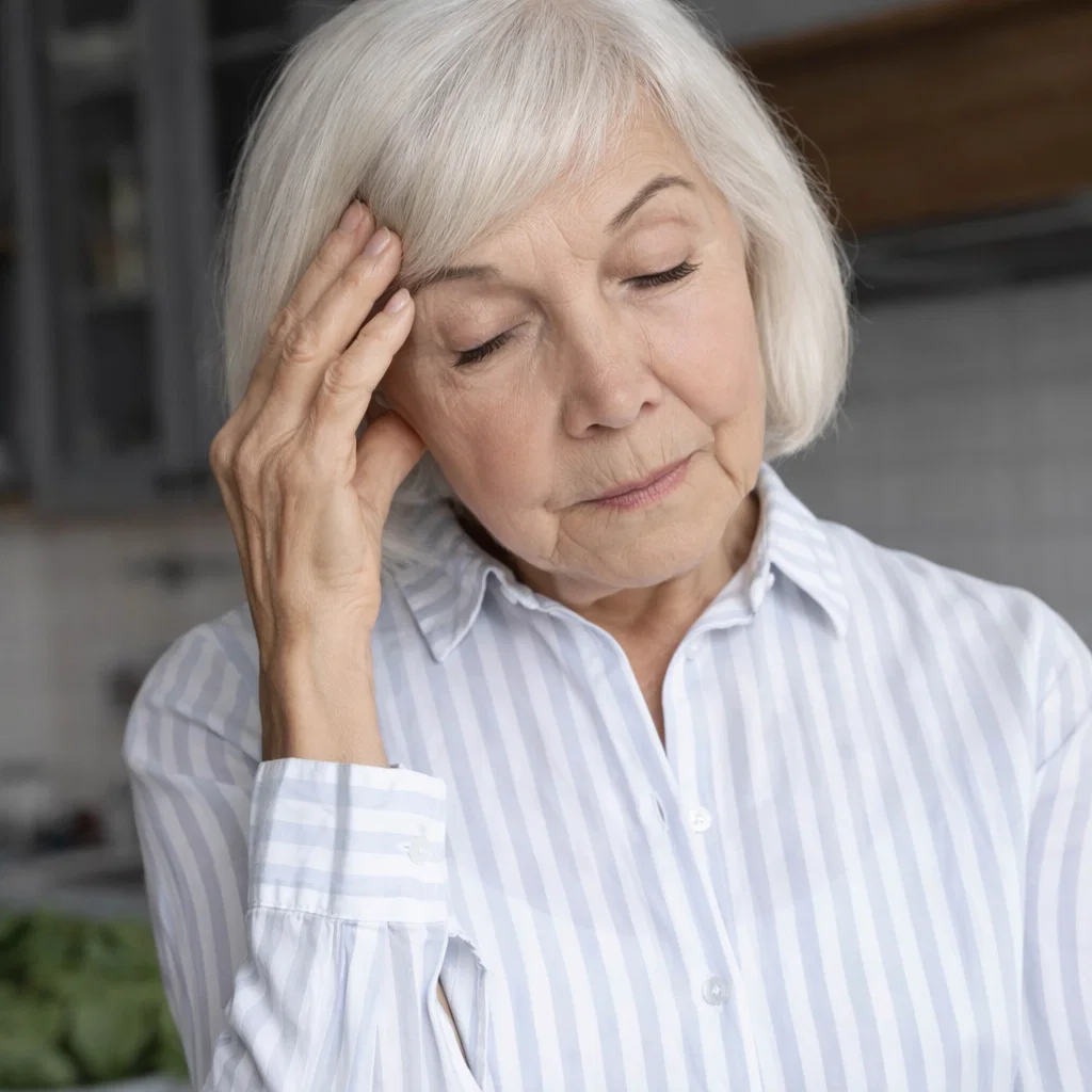 Senior woman finding clarity with Memopezil