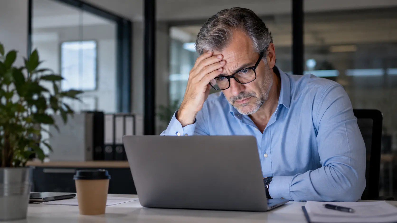 Person unable to focus or concentrate at work